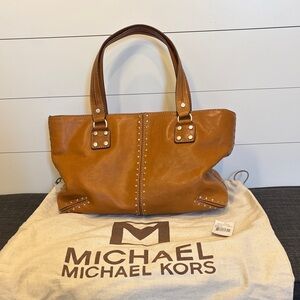 Vintage Michael Kors Leather Studded Astor Large Shopper Tote